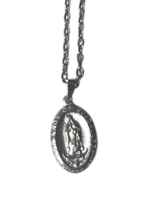 Dije de la Virgen de Guadalupe en acero