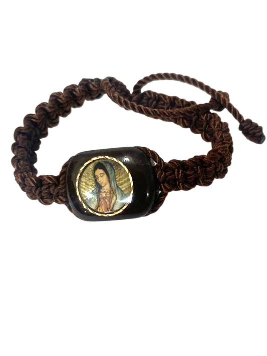 Pulsera Virgen de Guadalupe café