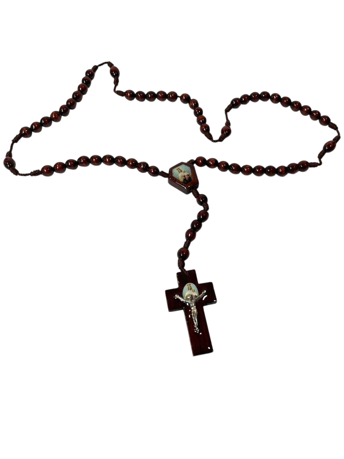 Rosario de madera de la Virgen del Carmen