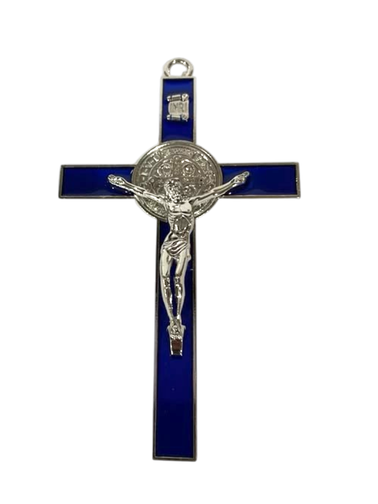 Crucifijo de metal de San Benito