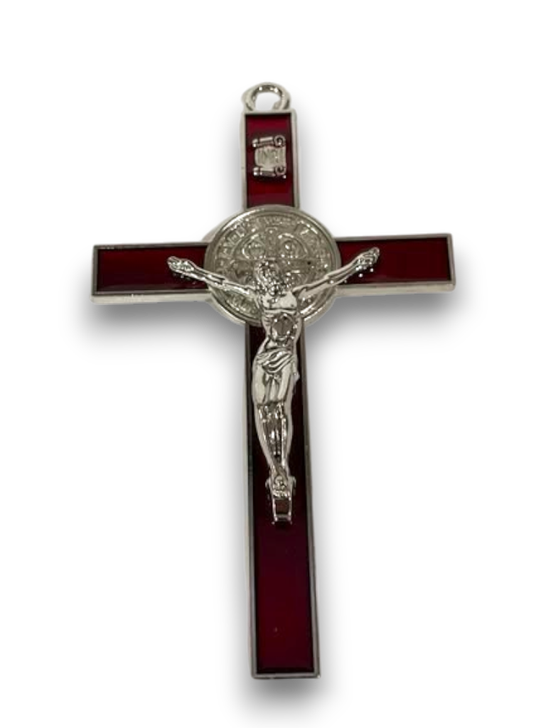 Crucifijo de metal de San Benito