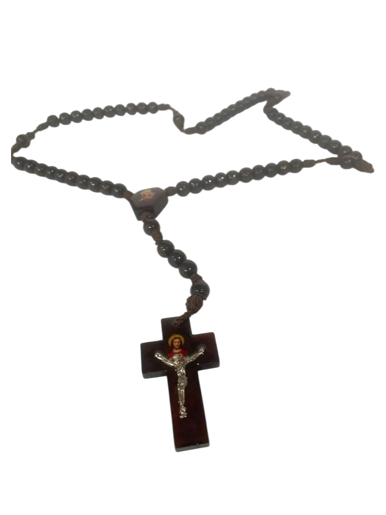 Rosario del Sagrado corazón de Jesús en madera