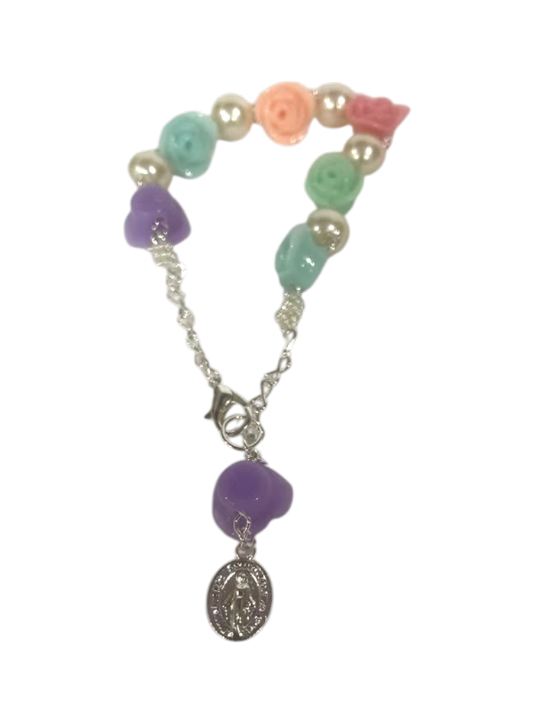 Pulsera cuentas en forma de rosas