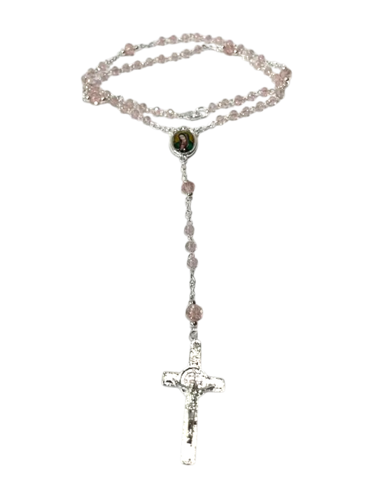 Rosario Virgen de Guadalupe rosa- chico