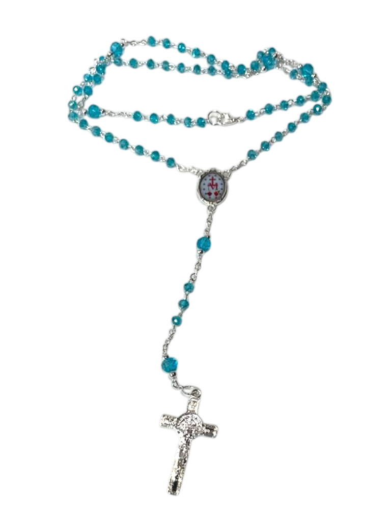 Rosario Virgen Milagrosa aqua- chico