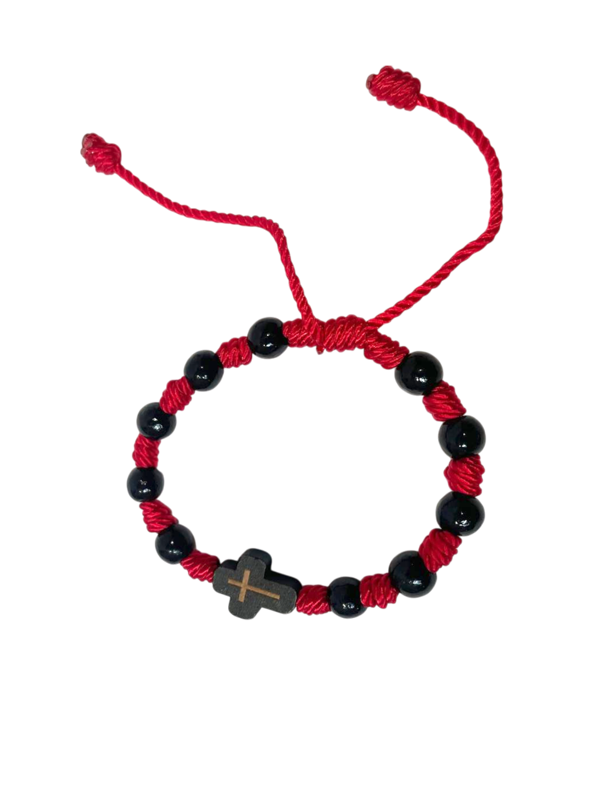 Pulsera de madera con cruz