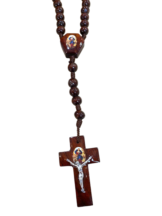 Rosario Virgen Desatanudos de madera