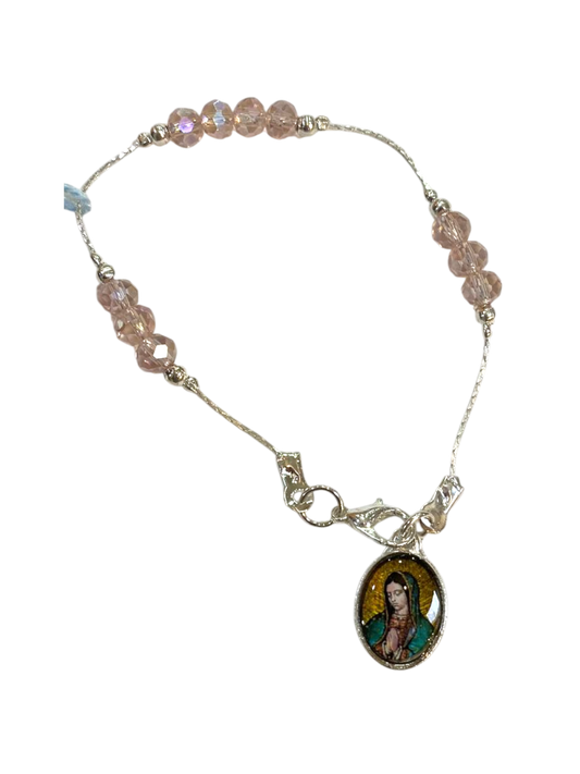 Pulsera Virgen de Guadalupe plateada
