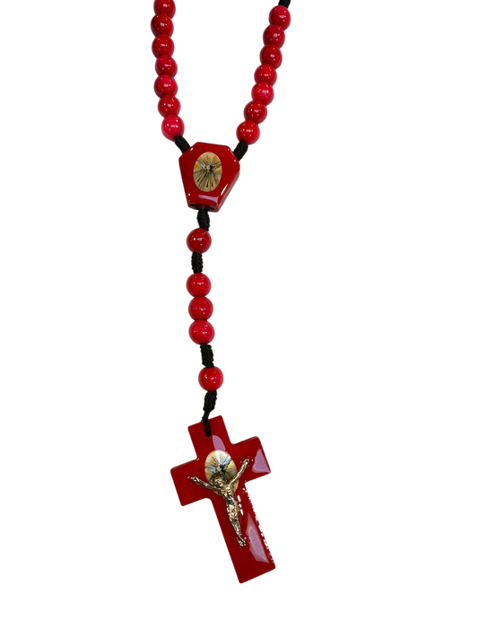 Rosario Espíritu Santo rojo con blanco
