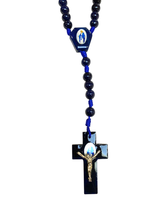Rosario Virgen Milagrosa azul