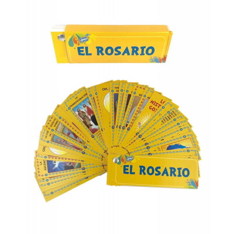  En Santa Maria del Monte, tienda católica, nuestra meta es evangelizar y nuestros productos nos ayudan a hacerlo, por eso te presentamos este abanico "El Rosario"  Este  colorido abanico incluye 42 páginas de llamativas ilustraciones que representan las oraciones del Rosario con los cuatro Misterios:Gozozos,Dolorosos Luminosos Y Gloriosos.Disfrútalo y ayúdanos a  llevar el mensaje de Cristo.Se parte de Nuestra Misión! ¡Nuestros productos hablan por sí solos!