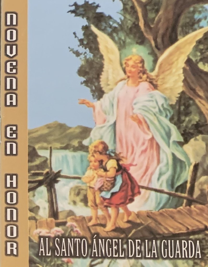 En Santa Maria del Monte tienda católica contamos con una gran variedad de oraciones, novenas y devociones. Dios envía a las personas cuando nacen a su Ángel de la Guarda para que los proteja durante toda su vida y sean buenas personas. "Yo voy a enviar un ángel delante de ti, para que te proteja en el camino y te conduzca hasta el lugar que te he preparado". Por la señal de la Santa Cruz, de nuestros enemigos líbranos, Señor, Dios nuestro. En el nombre del Padre y del Hijo y del Espíritu Santo. Amén.  Libr