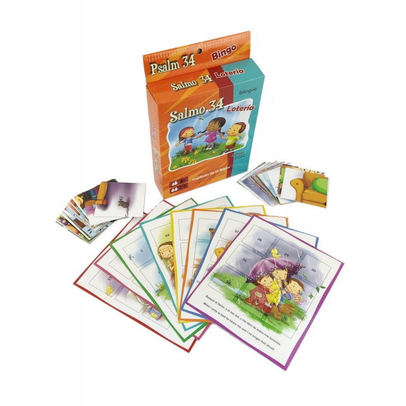 In Santa Maria del Monte our goal is to evangelize and our products help us to do so, that is why we present you a lively Bible game filled with colorful illustrations to help children learn about Psalm 34.accompanied by paraphrased verses. Discover the true and fascinating stories of the Bible.Memorama for boys and girls of all ages. Enjoy it and help us carry the message of Christ. Be part of Our Mission!  Our products speak for themselves.