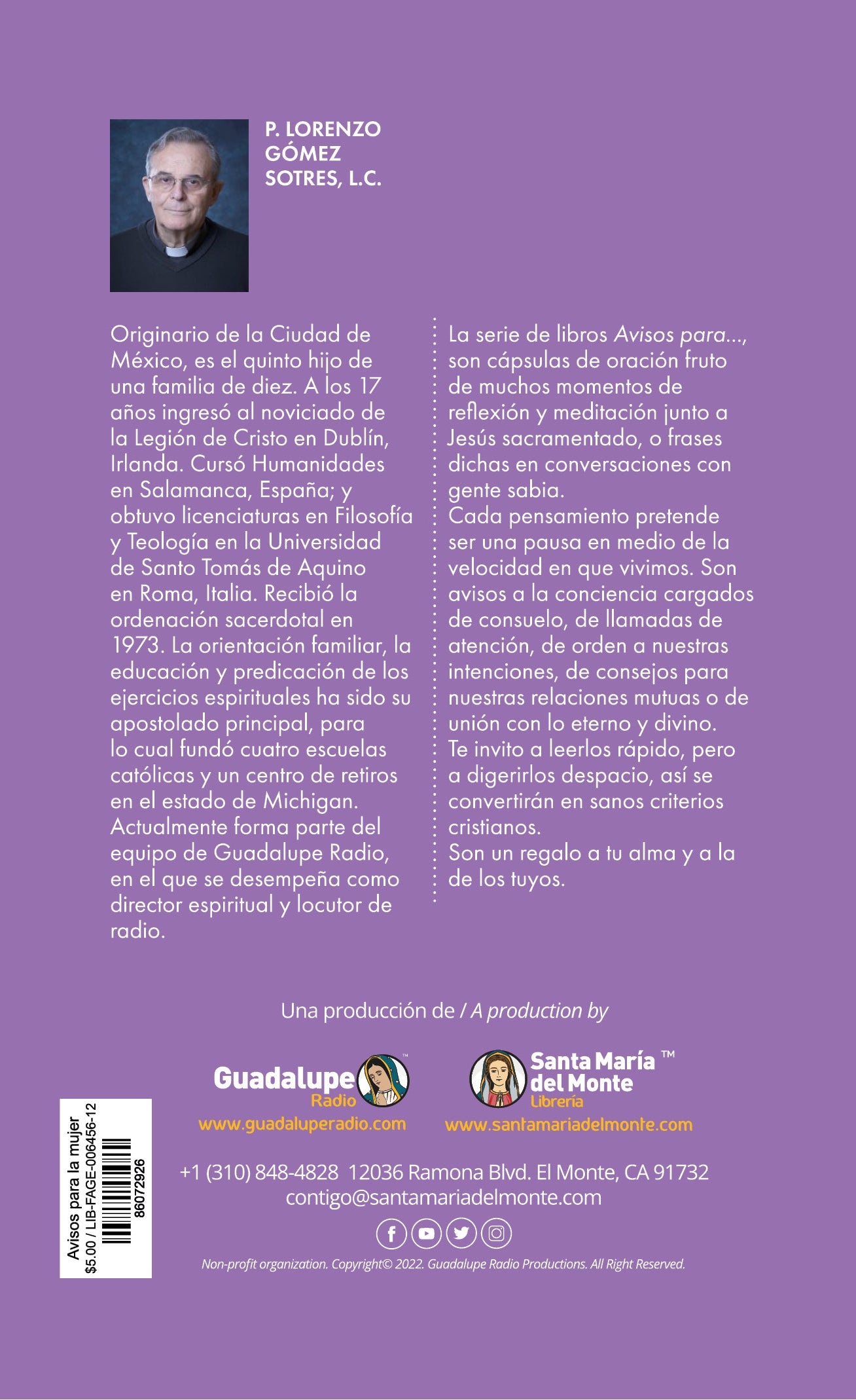 Libro : Avisos para la mujer - P. Lorenzo Gómez, L.C.