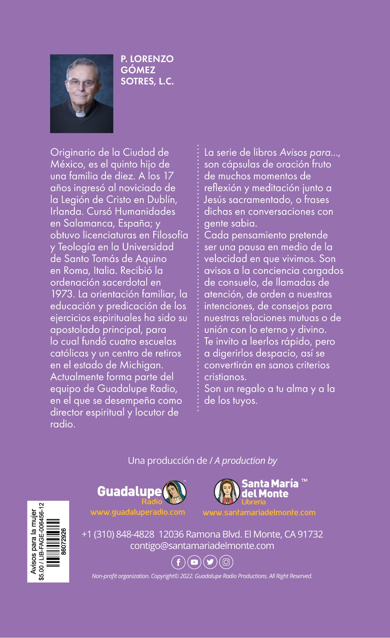 Libro : Avisos para la mujer - P. Lorenzo Gómez, L.C.