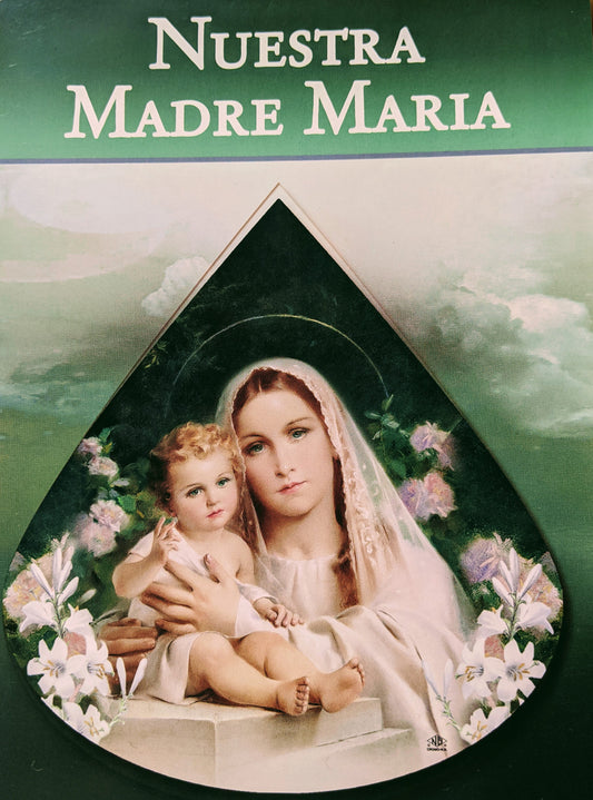 En Santa Maria del Monte, tienda católica,nuestra meta es evangelizar y nuestros productos nos ayudan a hacerlo,por eso te presentamos este libro de oración:Nuestra Madre Maria con una imagen en la portada de Nuestra Santa Madre al lado de Nuestro niño Jesús,que nos relata cómo fue elegida por Dios hasta su Ascencion.La encontrarás en la sección de Niños.Disfrútalo y ayúdanos a  llevar el mensaje de Cristo.¡Se parte de nuestra Mision!¡Nuestros productos hablan por sí solos!