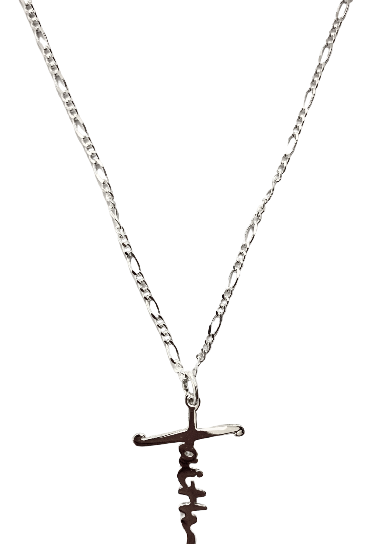Crucifijo de plata Cruz/Faith/Fe