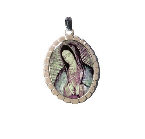 Medalla Virgen de Guadalupe con cadena de plata