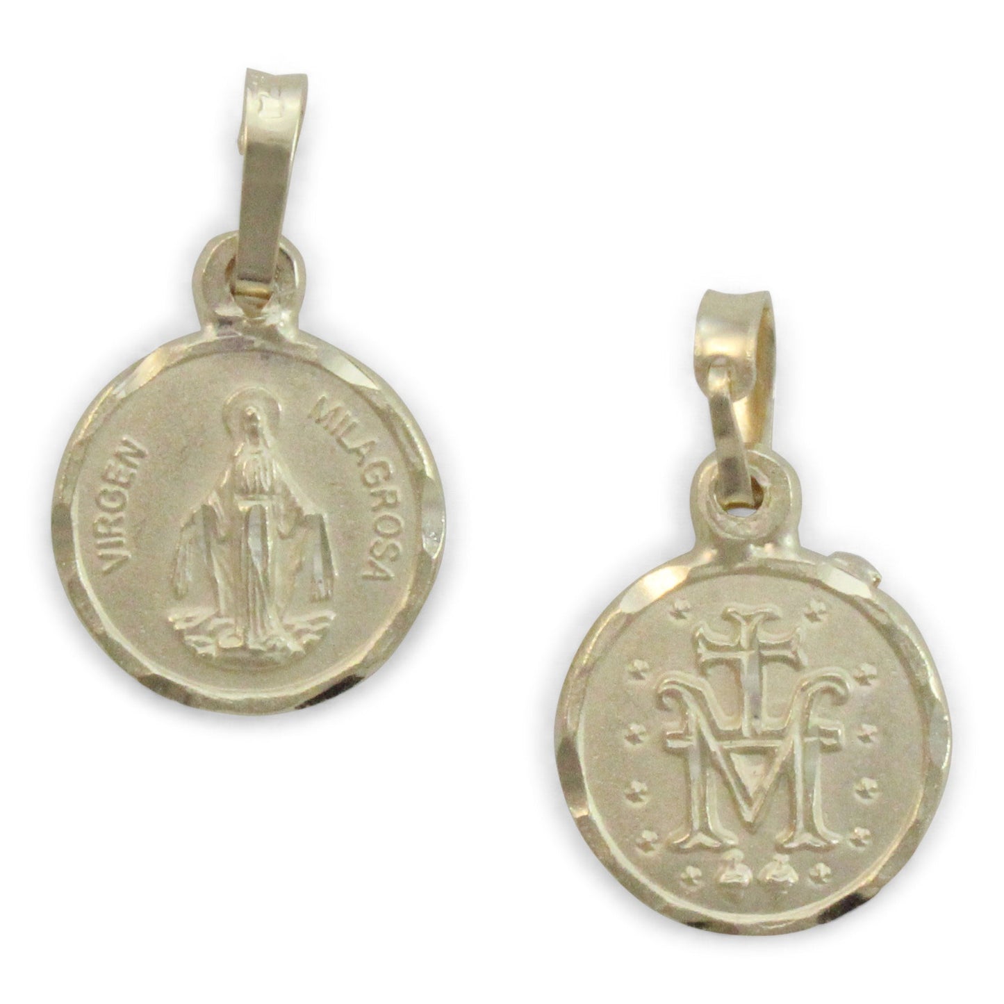 Medalla Milagrosa en chapa de oro 14K con cadena