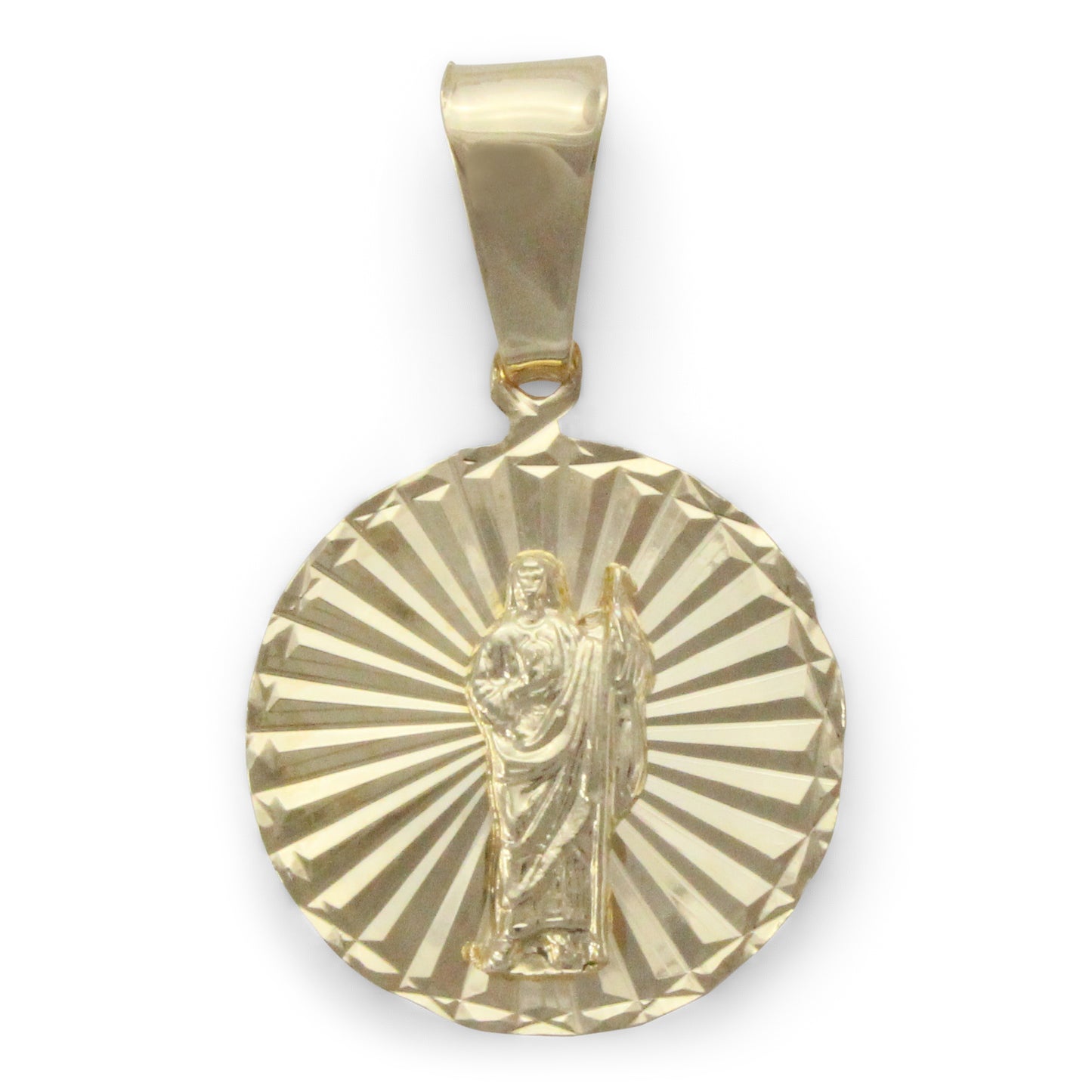Medalla de San Judas en chapa de oro 14k con cadena