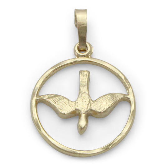 Medalla Espiritu Santo en chapa de oro 14K