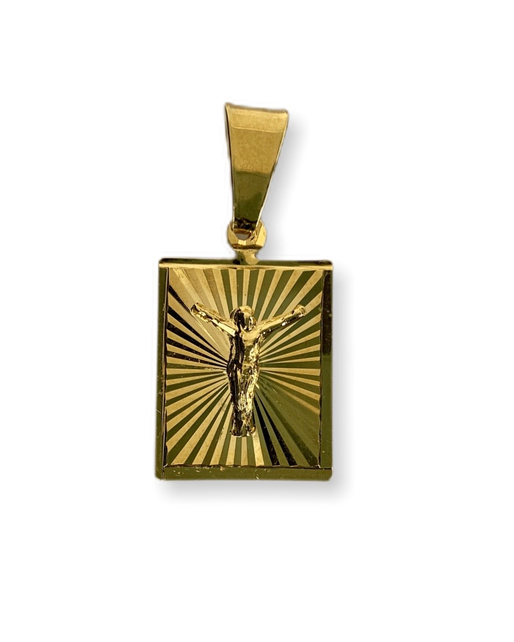 Medallas para niños de Cristo en chapa de oro 14K con cadena
