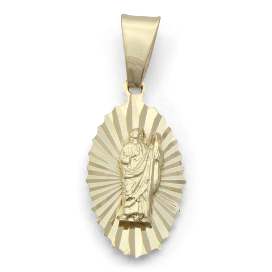 Medalla de San Judas en chapa de oro 14k con cadena