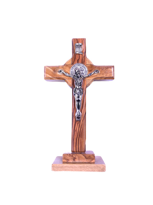 Crucifijo San Benito 12 Cms con base