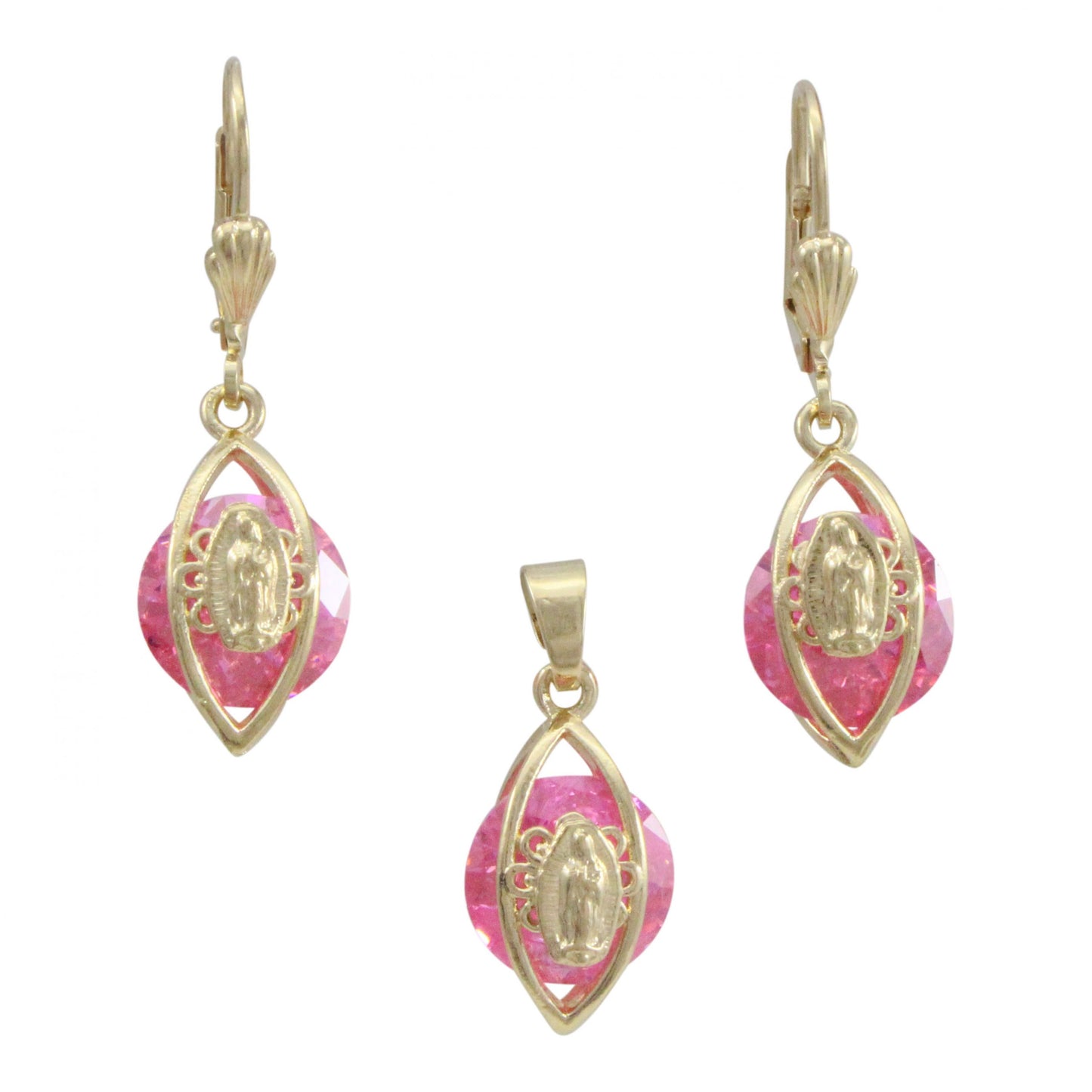 Set Aretes y dije de Virgen de Guadalupe