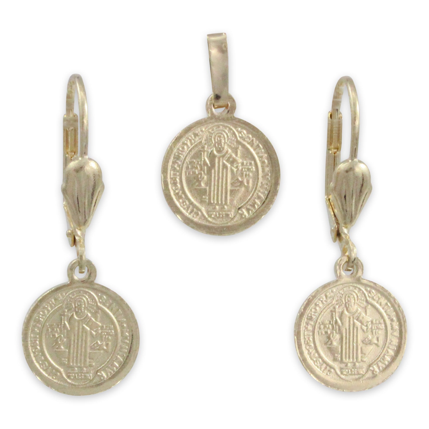 En Santa Maria del Monte tienda católica nuestra meta es evangelizar y nuestros productos nos ayudan a hacerlo, por eso te presentamos este  Set de artes y medalla de San Benito en chapa de oro de la Virgen de Guadalupe y San Benito en nuestra sección de Joyería. Disfrútalo y ayúdanos a  llevar el mensaje de Cristo.   