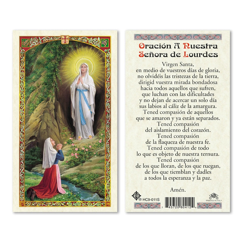 En Santa Maria del Monte nuestra meta es evangelizar y nuestros productos nos ayudan a hacerlo, por eso te presentamos esta estampita de Nuestra Señora de Lourdes en nuestra sección  de oraciones, novenas y devociones. Disfrútala y ayúdanos a  llevar el mensaje de Cristo.  Nuestros productos hablan por sí solos