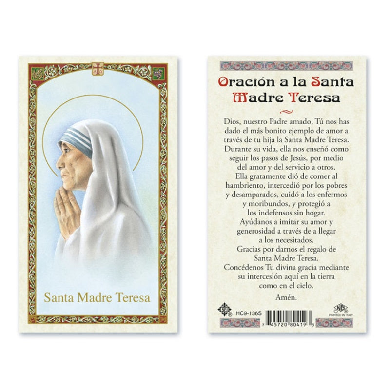 En Santa Maria del Monte nuestra meta es evangelizar y nuestros productos nos ayudan a hacerlo, por eso te presentamos esta estampita de la Madre Teresa de Calcuta en nuestra sección  de oraciones, novenas y devociones. Disfrútala y ayúdanos a  llevar el mens