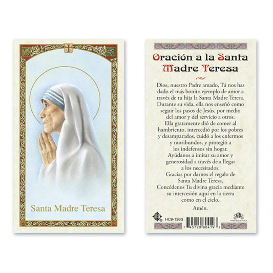 En Santa Maria del Monte nuestra meta es evangelizar y nuestros productos nos ayudan a hacerlo, por eso te presentamos esta estampita de la Madre Teresa de Calcuta en nuestra sección  de oraciones, novenas y devociones. Disfrútala y ayúdanos a  llevar el mens