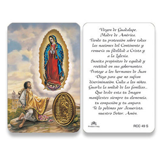 En Santa Maria del Monte nuestra meta es evangelizar y nuestros productos nos ayudan a hacerlo, por eso te presentamos esta estampa de bolsillo de  La Virgen de Guadalupe y San Diego en nuestra sección  de oraciones, novenas y devociones. Disfrútala y ayúdanos a  llevar el mensaje de Cristo. 