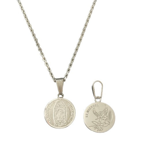 Medalla dual Virgen de Guadalupe/ San Miguel Arcangel
