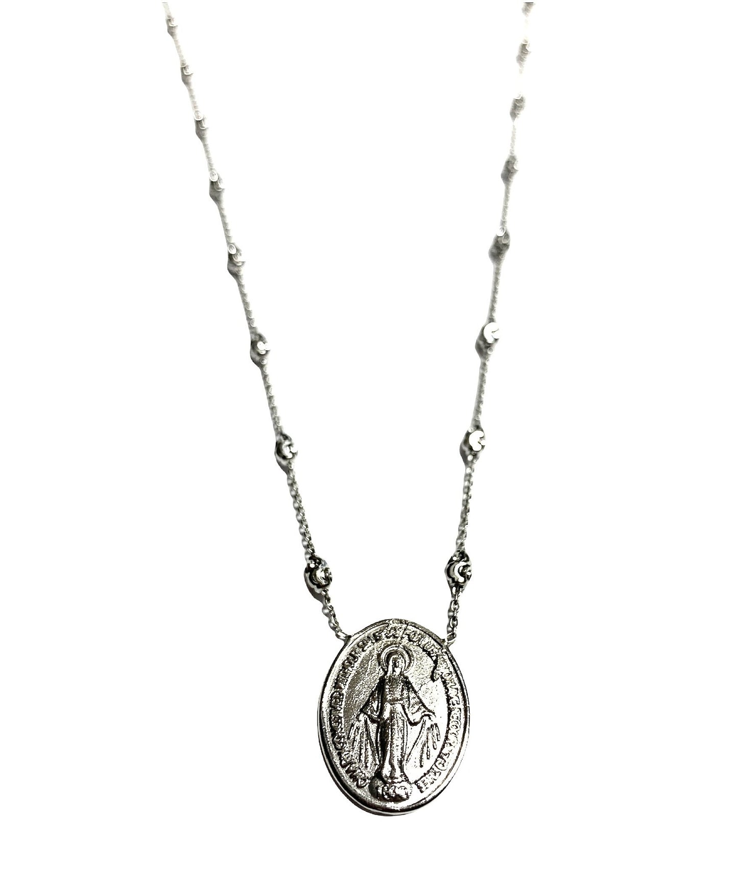 Gargantilla con Virgen Milagrosa en plata