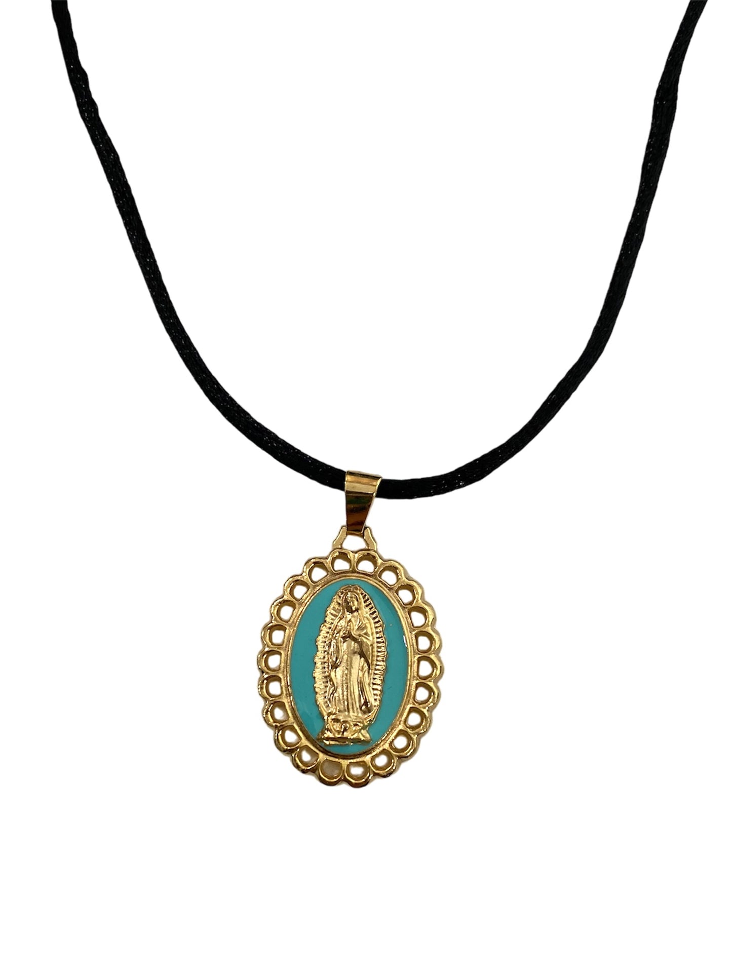 Medalla Virgen de Guadalupe con hilo