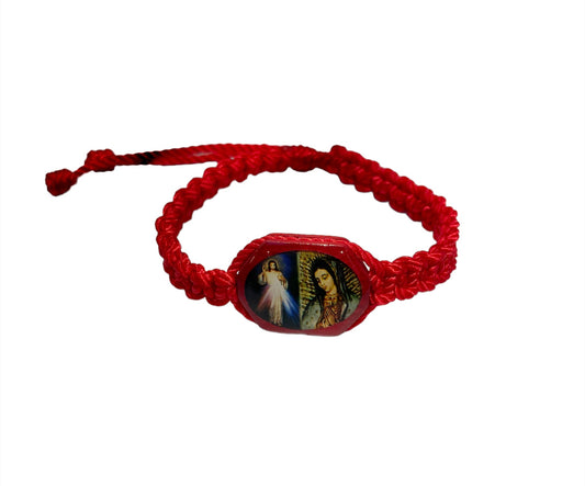 Pulsera de hilo con imágen de Virgen de Guadalupe