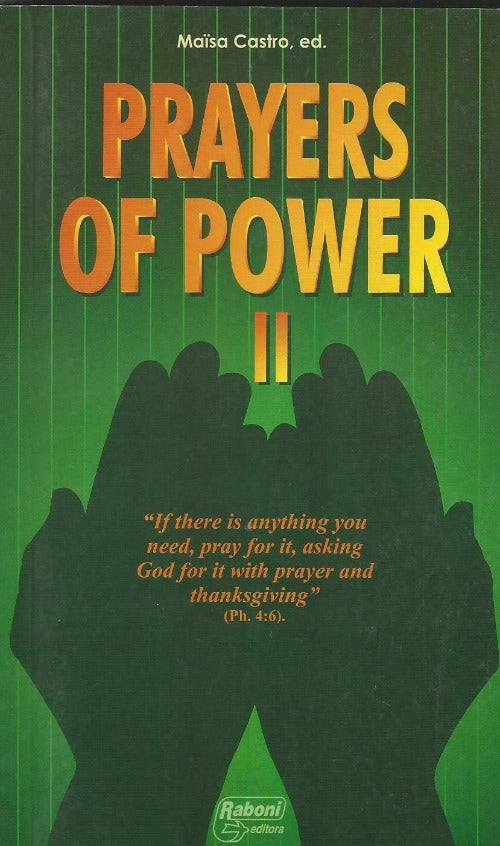 In Santa Maria del Monte our goal is to evangelize and our products help us to do so,this is why we present you this book:"Prayers of power II"  wich is is another volume of prayers.it is intended to lead readers to an ever more profound personal experience of the merciful love of God through prayer. Praying from the heart, that is, with much faith, trust and love, we will immerse ourselves in God who in the Person of Jesus envelops us with His presence.¡Our products speak for themselves!