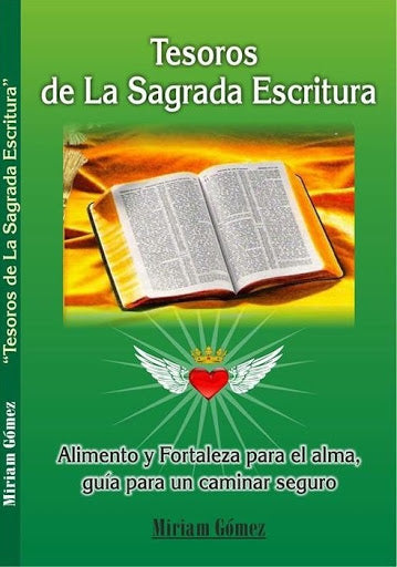 En Santa Maria del Monte, tienda católica,nuestra meta es evangelizar y nuestros productos nos ayudan a hacerlo, por eso te presentamos este libro: "Tesoros de La Sagrada Escritura" de Miriam Gómez.Aqui les presento una recopilación de alguno versículos bíblicos que te ayudarán a memorizar y a familiarizarte, cada dia segun tu circunstancia con las promesas de Dios.  Tesoros de la Sagrada Escritura contiene mas de 500 versículos básicos sobre temas de suma importancia.¡Se parte de nuestra Misión!